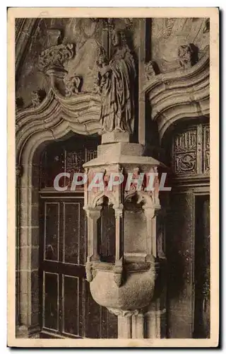 Ansichtskarte AK Morlaix Saint Melaine Benitier Du Porche Et Statue De Notre Dame De Bon Secours