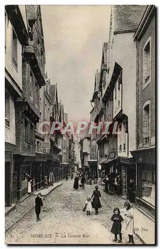 Cartes postales Morlaix La Grande Rue Enfants