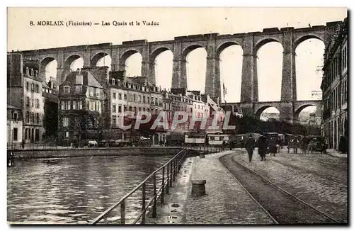 Ansichtskarte AK Morlaix Les Quais Et Le Viaduc