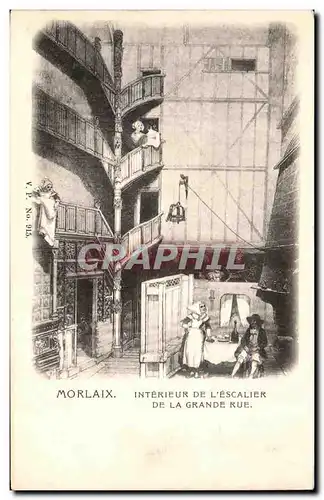 Ansichtskarte AK Morlaix Interieur de L&#39Escalier De La Grande Rue