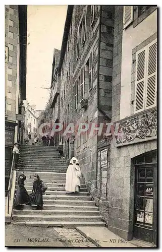 Ansichtskarte AK Morlaix Rue Des Cent Marches