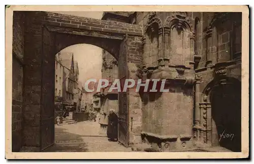 Cartes postales Bretagne Morlaix La rue basse vue de l&#39eglise