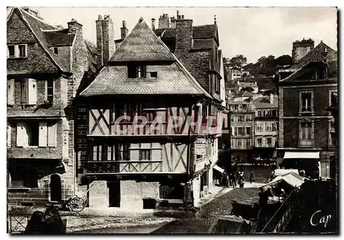 Moderne Karte Morlaix Vieilles Maison place des Halles