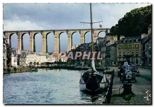 Cartes postales moderne La Bretagne En Couleurs Morlaix Les quais et le Viaduc