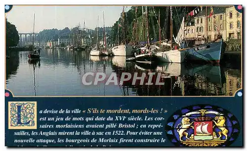 Cartes postales moderne Morlaix Le Bassin et le Viaduc Bateaux