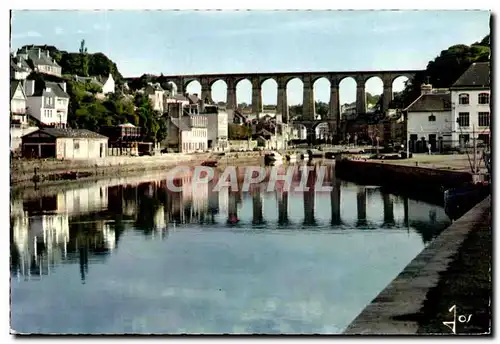 Moderne Karte La Bretagne En Couleurs Morlaix Le Pont Se Refletant Dans La Riviere