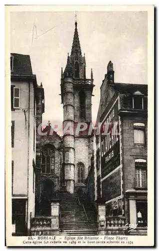 Ansichtskarte AK Morlaix Eglise Ste Metaine Place Thiers