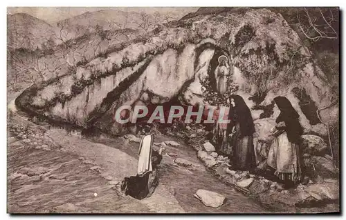 Cartes postales Bernadette Sur Les conseils De L'Abbe Peyramale Demande l'Apparition Ma Dame Veuilles Avoi