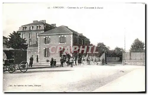 Cartes postales Limoges Caserne Du Chasseurs a Cheval Militaria
