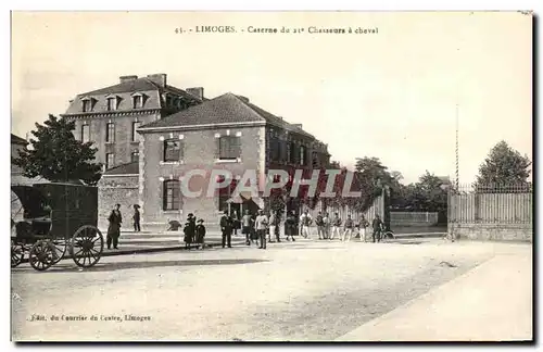 Cartes postales Limoges Caserne Du Chasseurs A Cheval Cheval Militaria