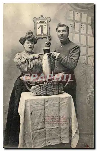 Cartes postales Femme 1er avril Poissons