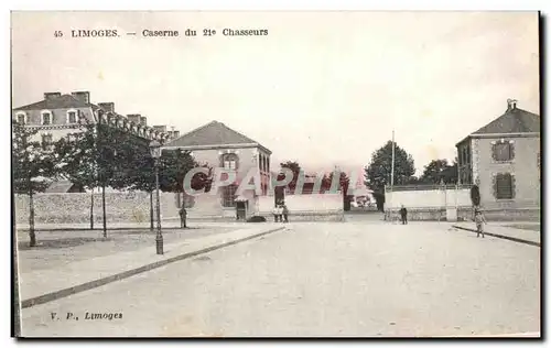 Cartes postales Limoges Caserne Du 21eme Chasseurs Militaria