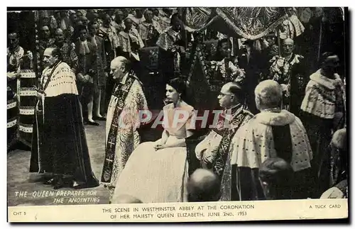 Cartes postales The Queen Prepares For The Anointing Coronation 1953 Elizabeth