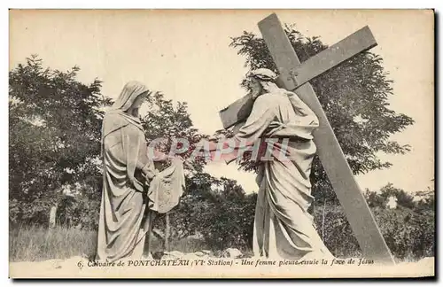 Cartes postales Pontchateau Une femme pieuse essuie la face de Jesus