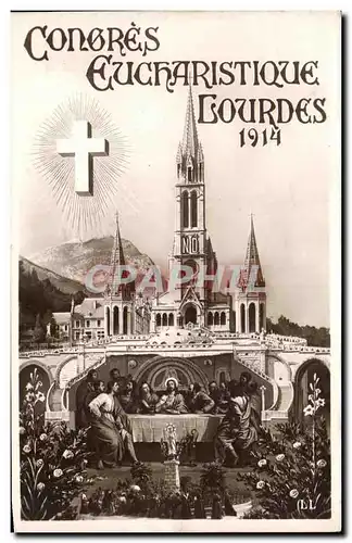 Cartes postales Congres Eucharistique Lourdes 1914