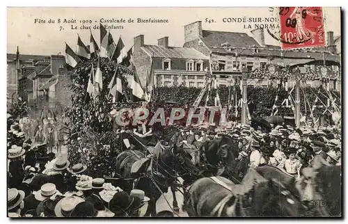 Cartes postales Fete du 8 Aout 1909 Cavalcade de Bienfaisance Le Char de Enfants Conde Sur Noiseau TOP