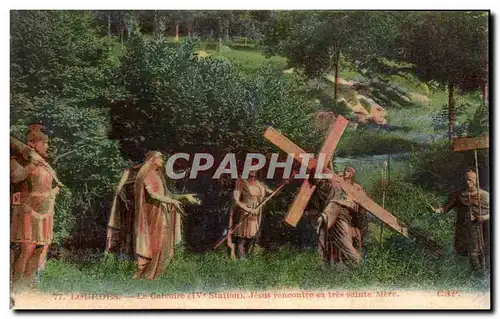 Ansichtskarte AK Lourdes Le Calvaire Jesus rencontre sa tres Sainte Mere