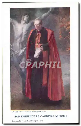 Cartes postales Son Eminence Le Cardinal Mercier Rome 1916 Christ