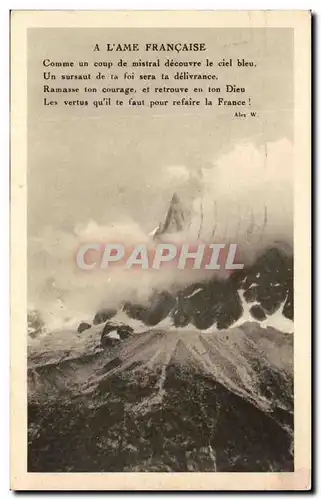 Cartes postales A L&#39Ame Francaise Comme un coup de mistral decouvre le ciel bleu Un sursaut de la foi sera ta