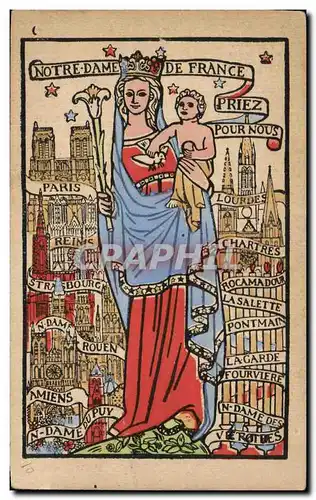 Cartes postales Notre Dame De France Priez Pour Nous Lourdes