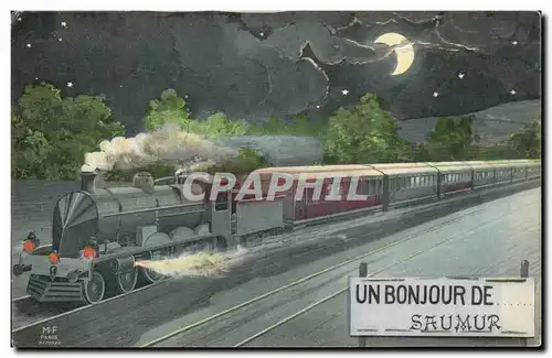 Cartes postales Un Bonjour De Saumur Train