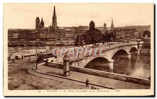 Cartes postales Rouen Le Pont Corneille et la Cathedrale