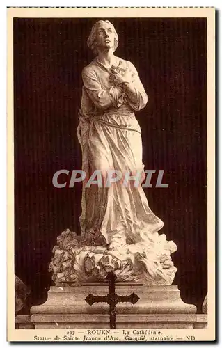 Cartes postales Rouen La Cathedrale Statue de Sainte Jeanne