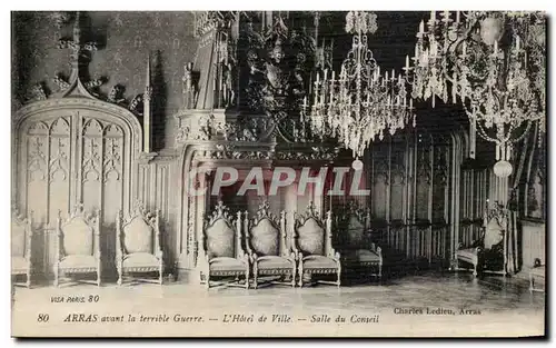 Ansichtskarte AK Arras avant la terrible Guerre L&#39Hotel de Ville Salle du conseil