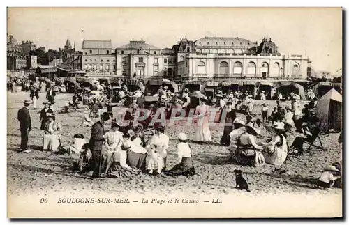 Cartes postales Boulogne Sur Mer La Plage et le Casino