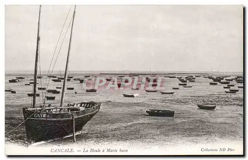 Cartes postales Cancale La Houle a Maree Basse Bateau