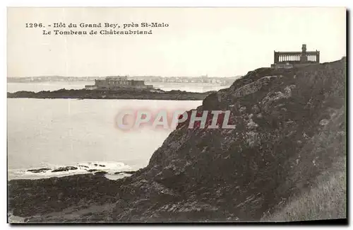 Ansichtskarte AK Ilot du Grand Bey Pres St malo Le Tombeau de Chateaubriand