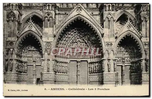 Cartes postales Amiens Cathedrale les Porches