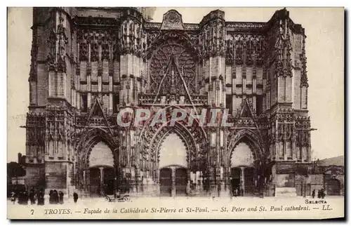 Cartes postales Troyes Facade de la Cathedrale St Pierre et St Paul