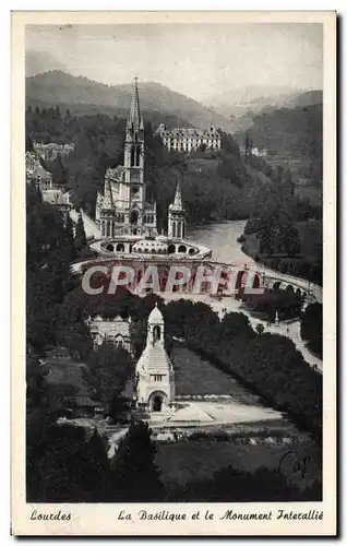 Ansichtskarte AK Lourdes La Basilique Et Le Monument Interallie