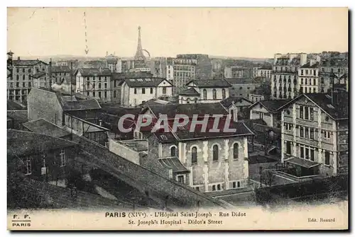 Cartes postales Paris L&#39Hopital Saint Joseph Rue Didot Tour Eiffel