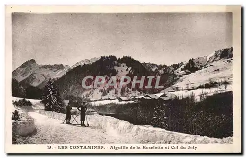 Ansichtskarte AK Les Contamines Aiguille de la Roselette et Col du Joly Ski