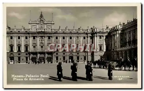 Cartes postales Madrid Palacio Real Plaza de Armeria Militaria