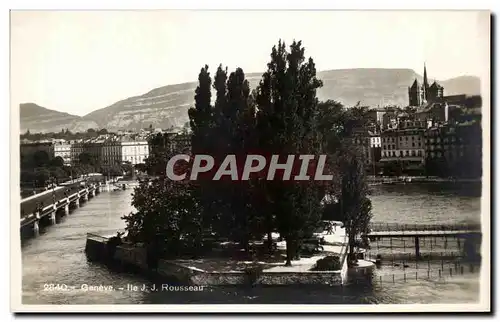 Cartes postales Geneve Ile JJ Rousseau