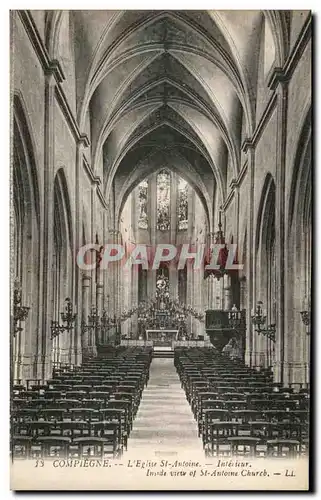 Ansichtskarte AK Compiegne L&#39Eglise St Antoine Interieur