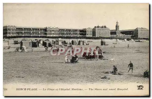 Cartes postales Berck Plage La Plage et I&#39Hopital Maritime