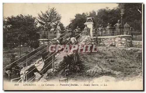 Cartes postales Lourdes Le Calvaire Premiere Station Escala Sancta