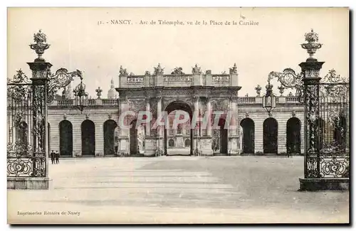 Ansichtskarte AK Nancy Arc de Triomphe vu de la Place de la Carriere