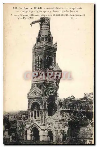 Cartes postales Albert Ce Qui reste de la magnifique Eglise Militaria