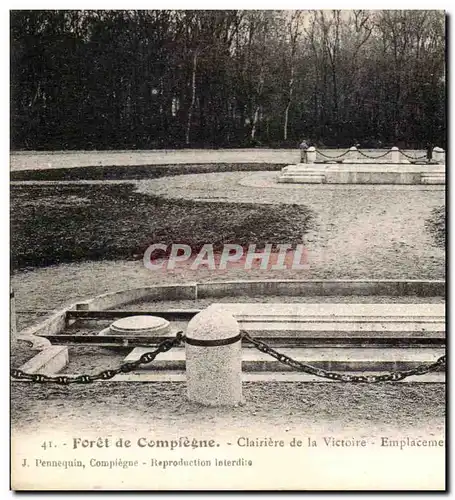 Ansichtskarte AK Foret De Compiegne Clairiere de la Victoire Emplacement du train du Marechal Foch Militaria