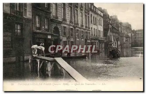 Cartes postales Inondations De Paris Quai des Tournelles