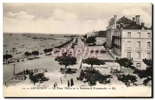 Ansichtskarte AK Arcachon La Place Thiers et le Boulevard Promenade