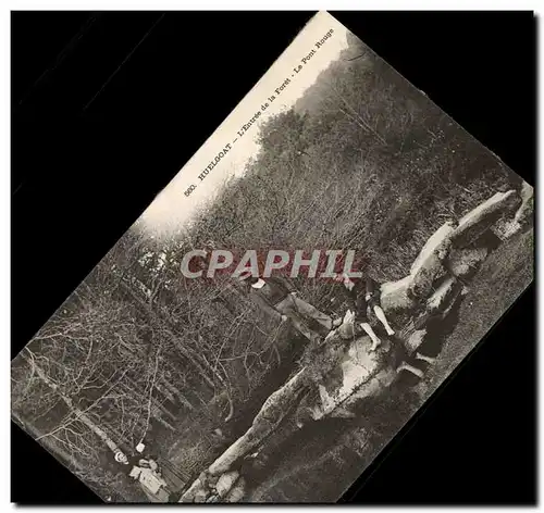 Cartes postales Huelgoat L'Entree de la Foret Le pont rouge (animee)