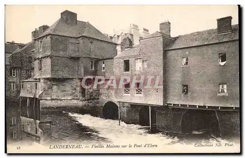 Cartes postales Landerneau Vielles Maisons Sur le pont d'Elorn