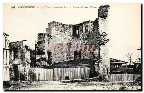 Cartes postales Compiegne La Tour Jeanne d&#39Arc Militaria