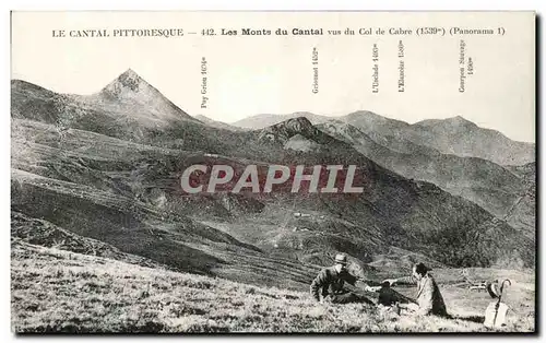 Cartes postales Le Cantal Pittoresque Les Monts Du Cantal vus du Col De Cabre